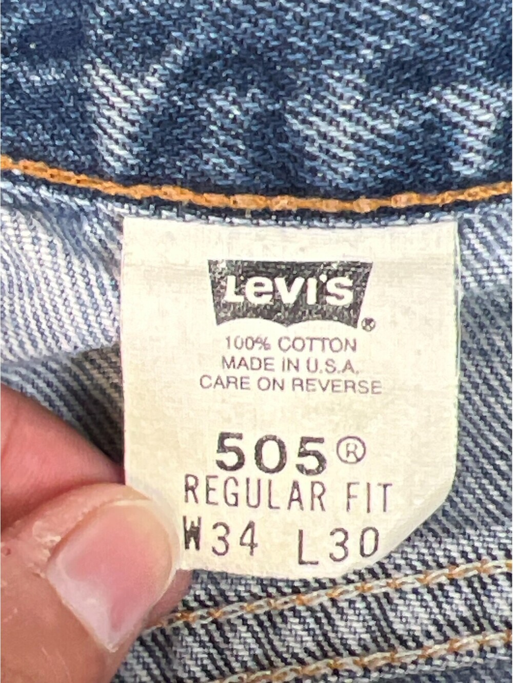 Vintage Levi's 505 Made in USA Men Size 34x30 Regular Fit Blue Denim Jeans - Picture 3 of 12